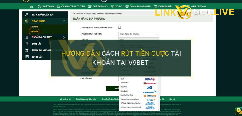 Những điều kiện bắt buộc khi rút tiền V9Bet 